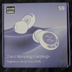 S9 2-in-1 Sleeping Earplugs 50dB NRR Noise Reduction w/ Case Open Box